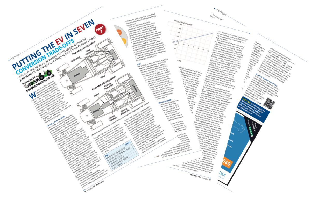 Lowflying December 2022 – Putting the EV in sEVen – Conversion Trade-offs